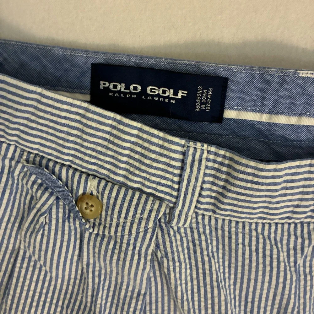 Polo Golf Ralph Lauren Pleated Shorts Men's Size 40 (Fits 38) Seersucker Preppy